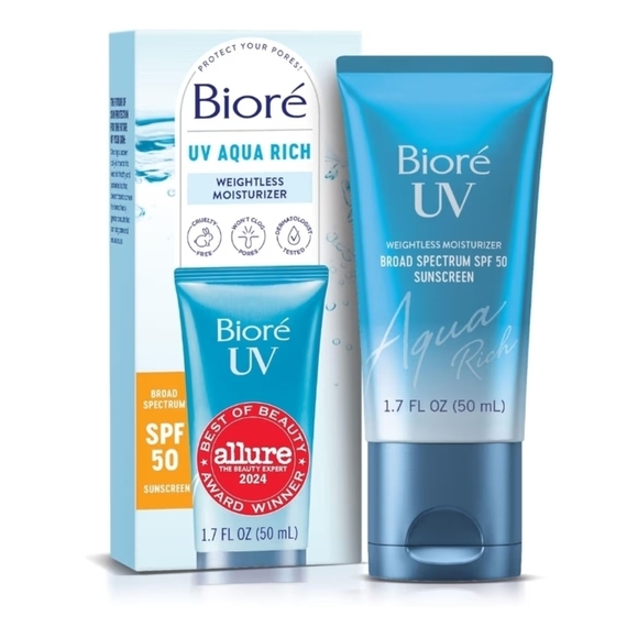 Biore Other - Biore UV Aqua Rich SPF 50, Daily Moisturizer Sunscreen + Hyaluronic Acid For Fac